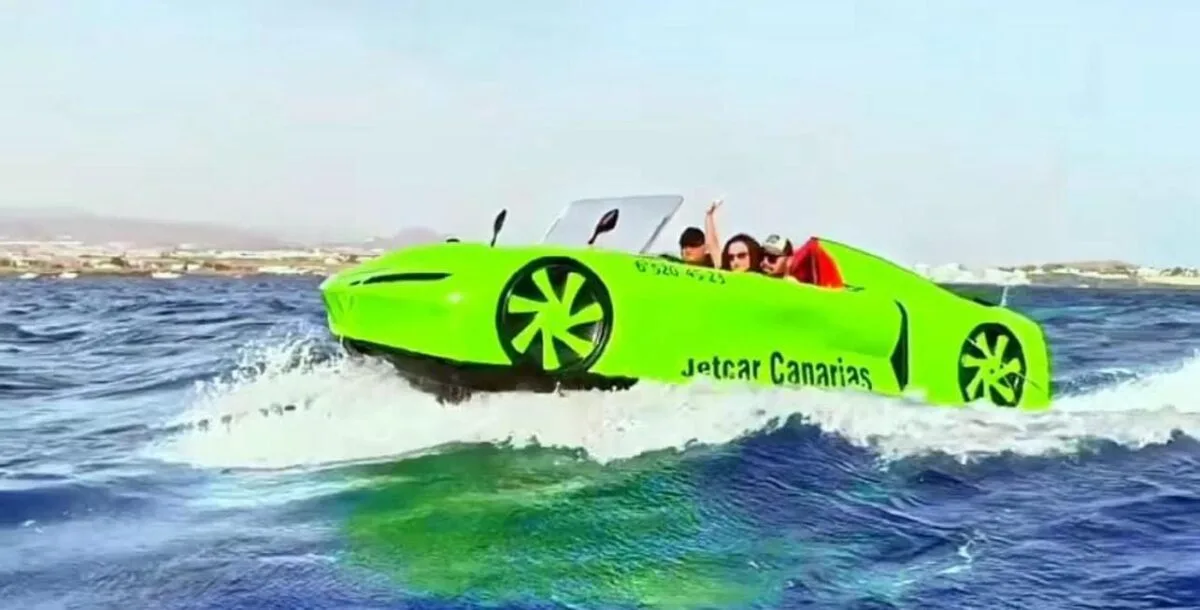 Jetcar in Tenerife riding the waves