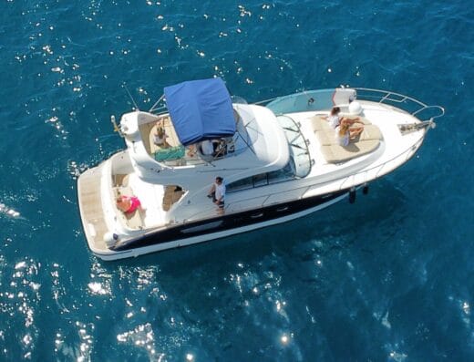 Drone photo of the No Worries Luxury yacht in Tenerife