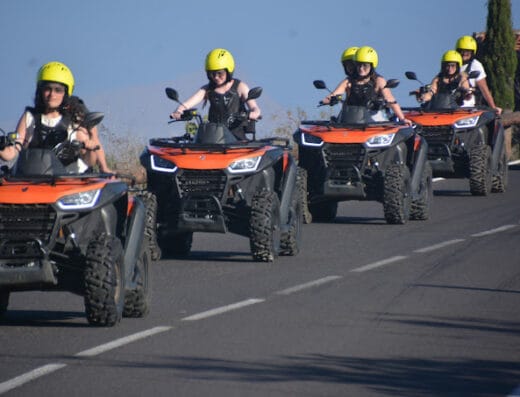 Group of quads driving up teide Tenerife