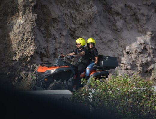 Couple in the Teide National park on a quad bike